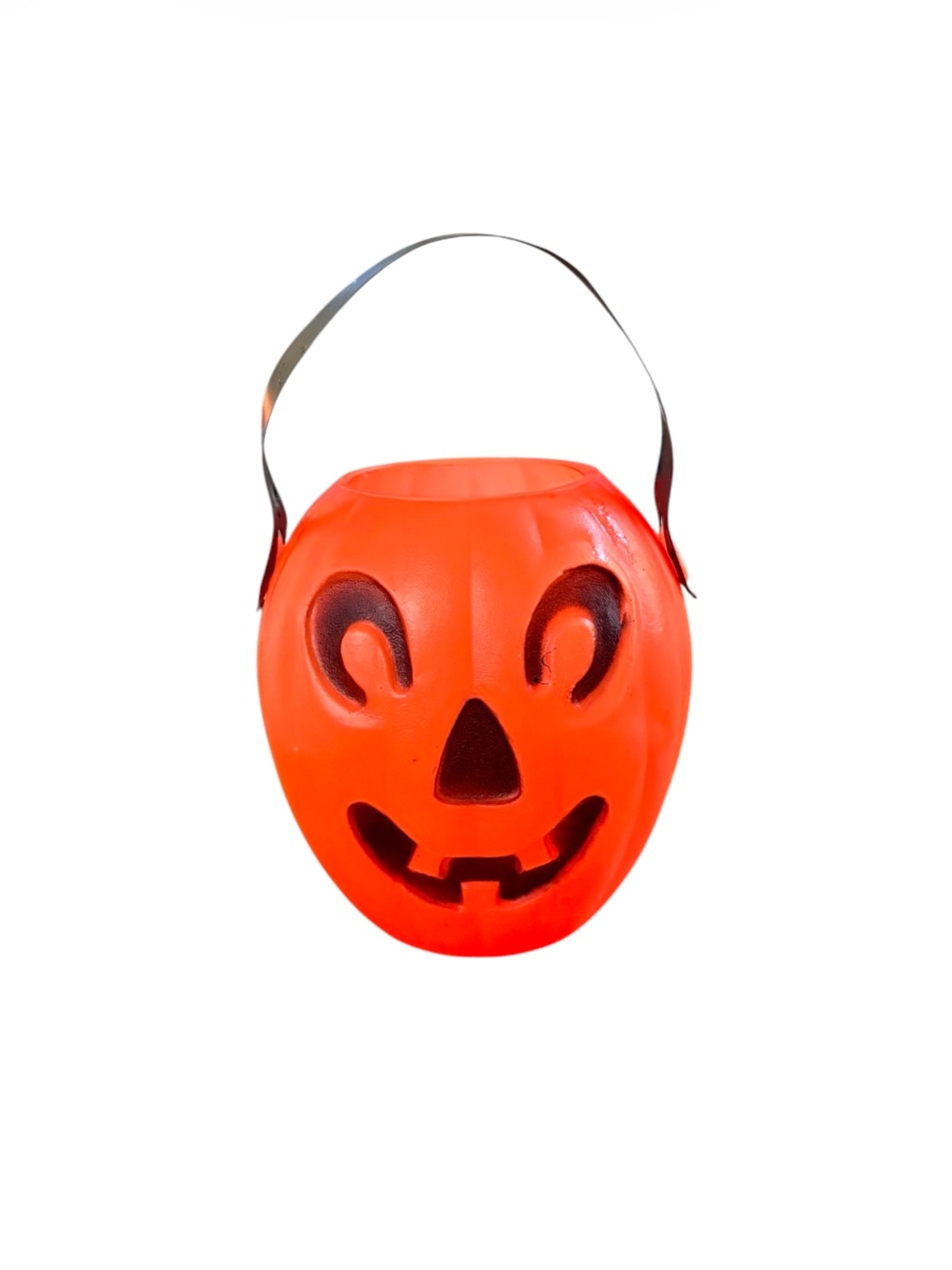 HALLOWEEN➕VINTAGE MCM Halloween Blow Mold Jack-O-Lantern Candy Bucket
